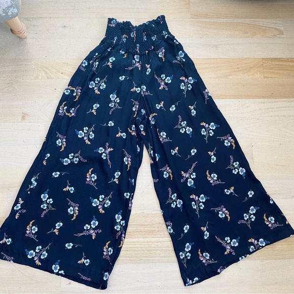 Rebecca Taylor 100%silk Natalie Fleur Wide Leg Crop Silk pants NWT - Picture 12 of 16